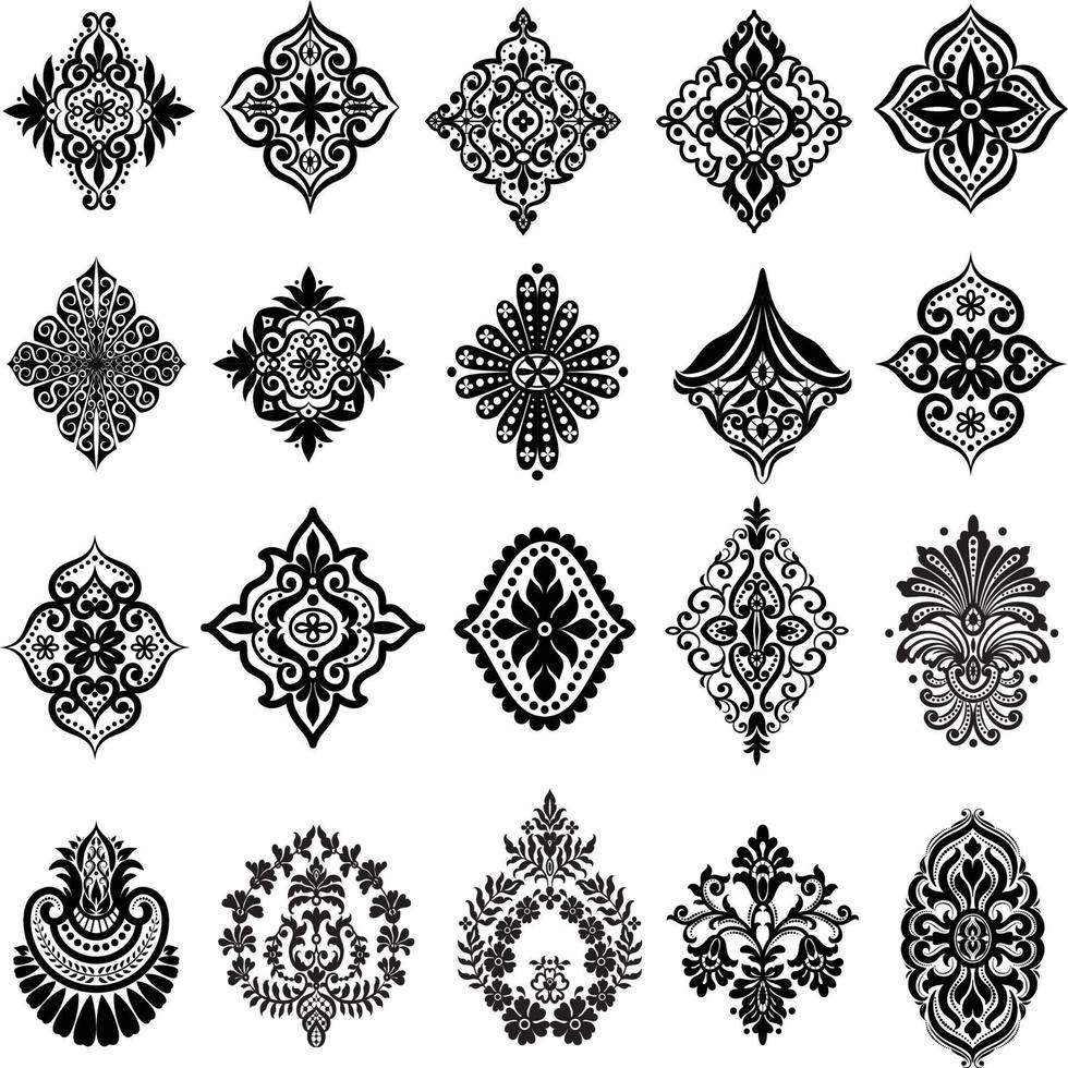 Indian ornament set vector