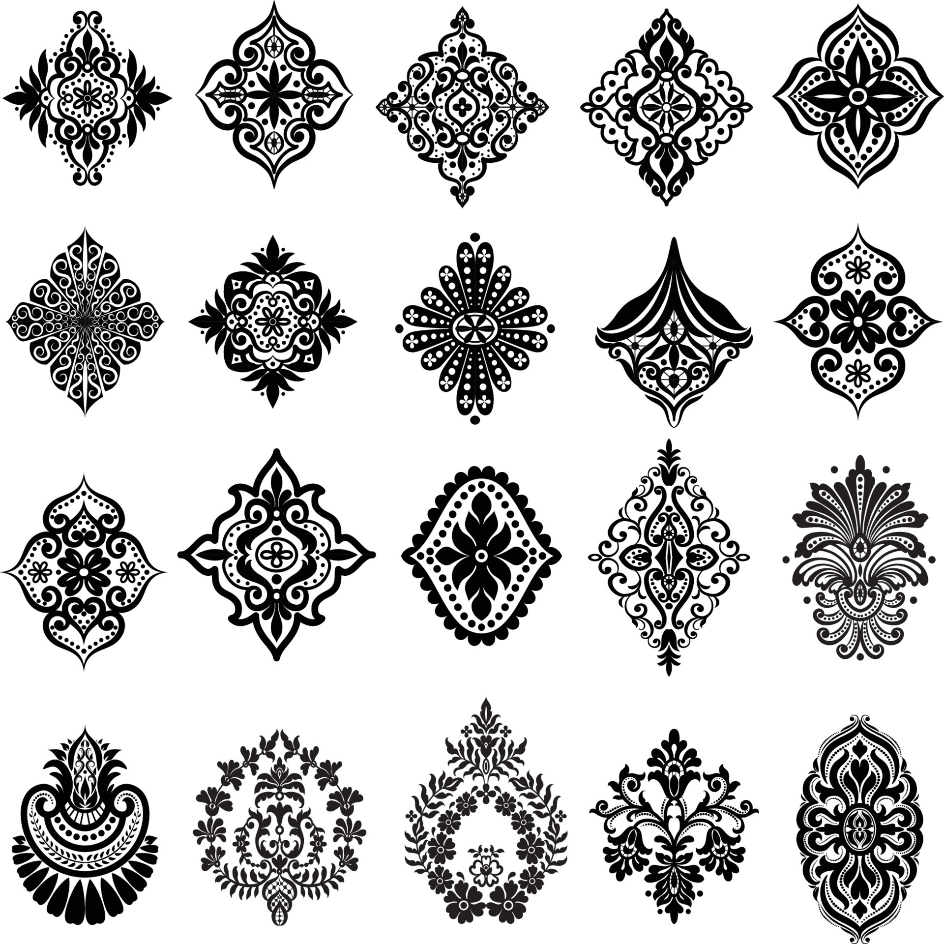 Indian ornament set 7106554 Vector Art at Vecteezy