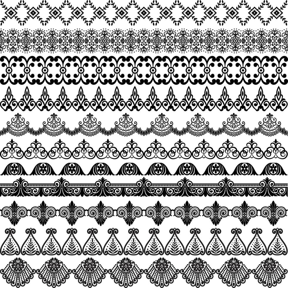lace ornaments set vector