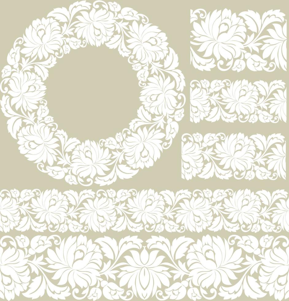 Seamless lace set vector