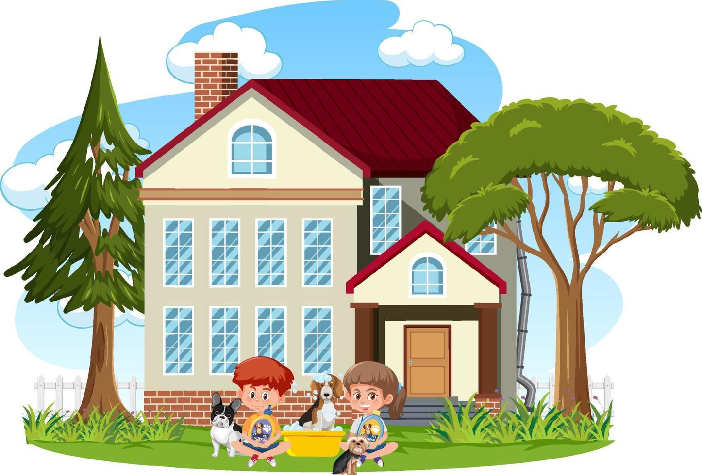 Isolated scene with people cartoon character vector