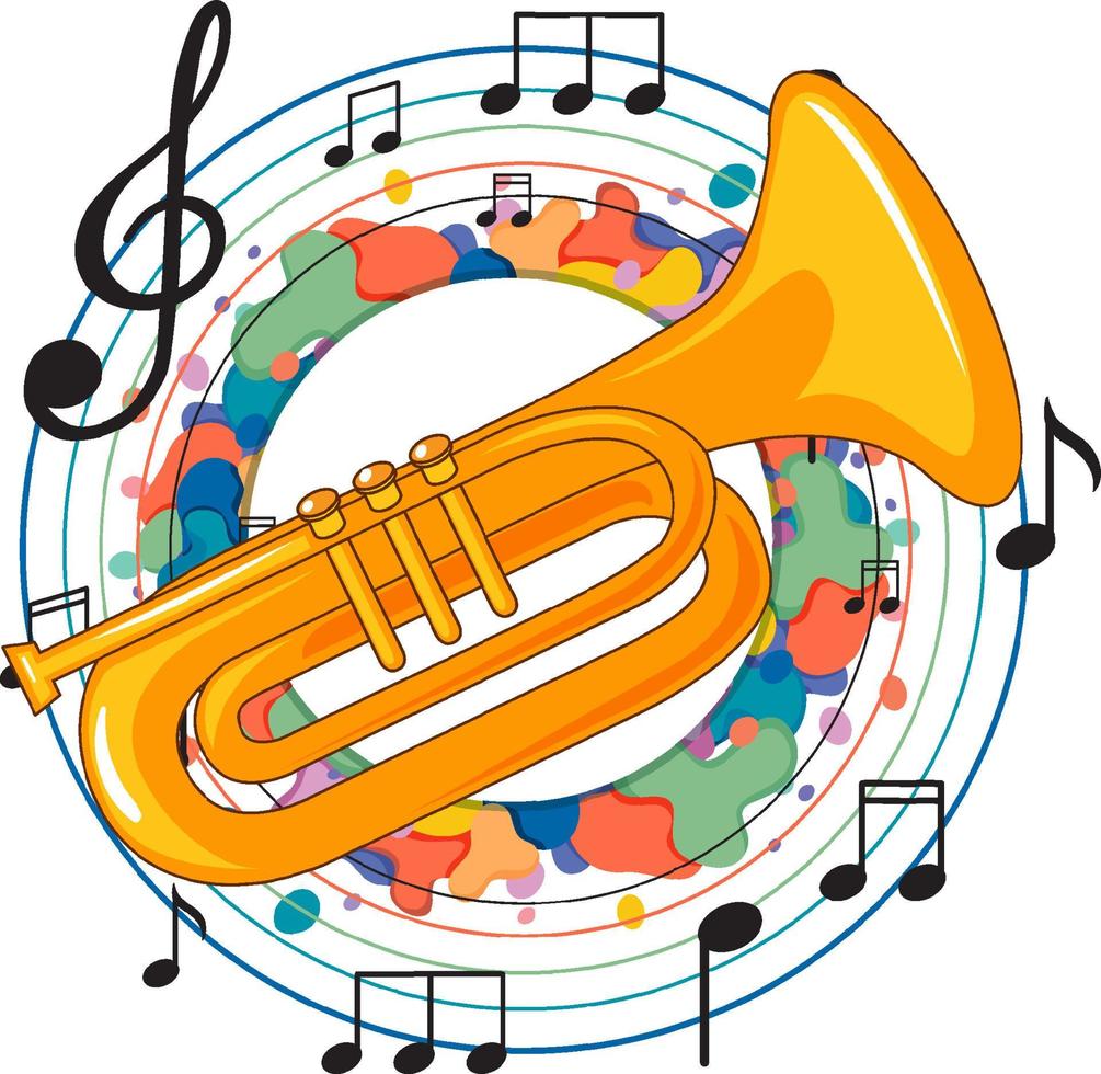 Trumpet on white background vector