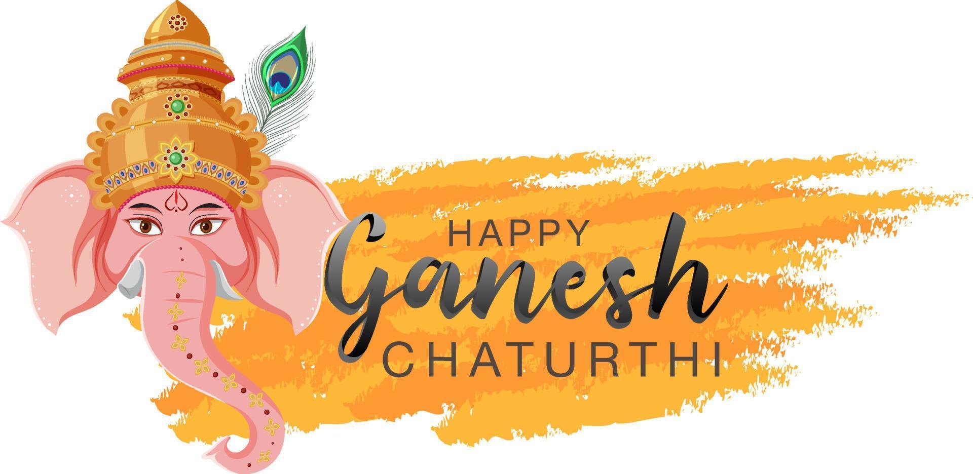 feliz ganesh chaturthi cartel vector