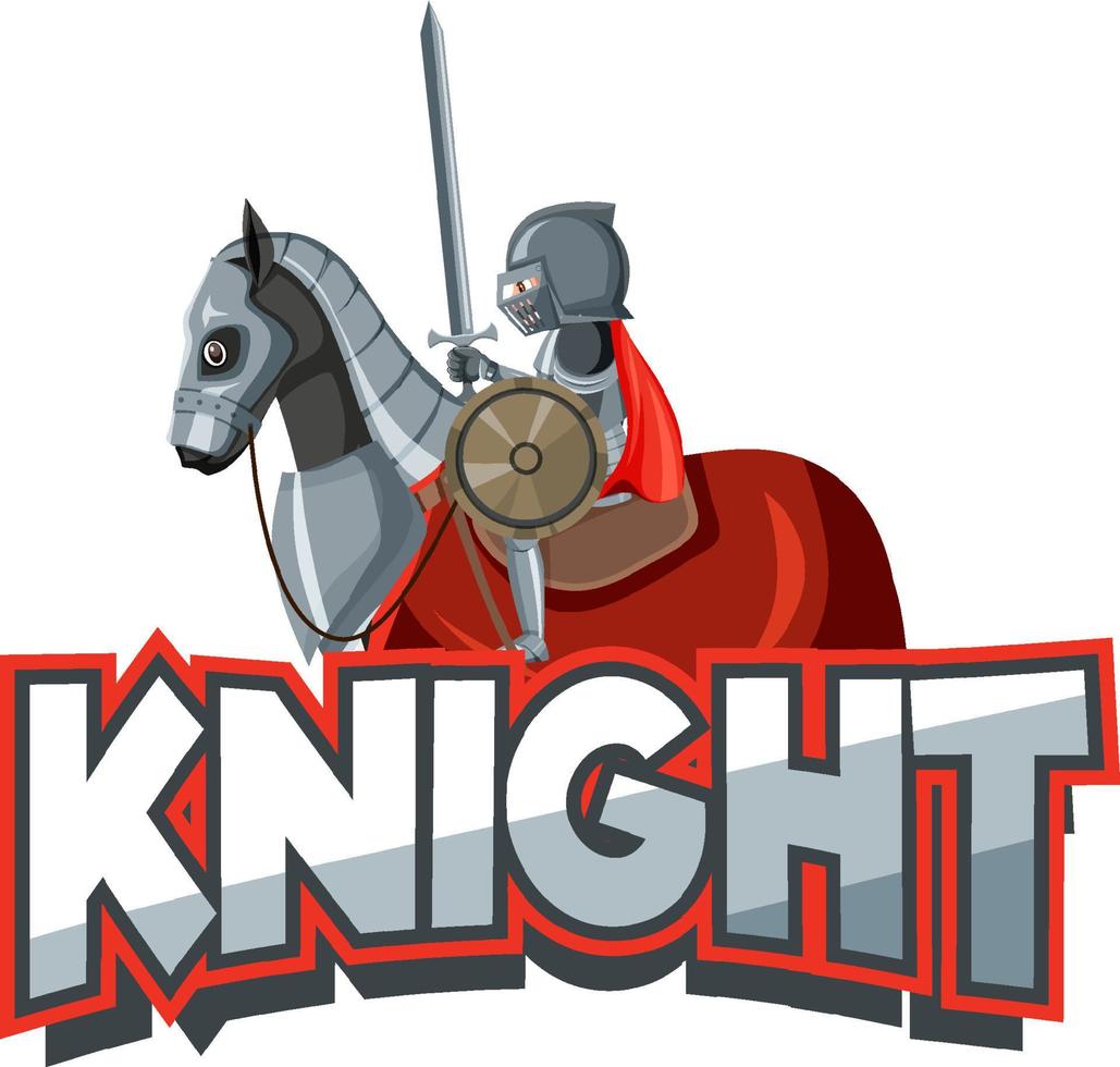 Medievil knight logo on white background vector