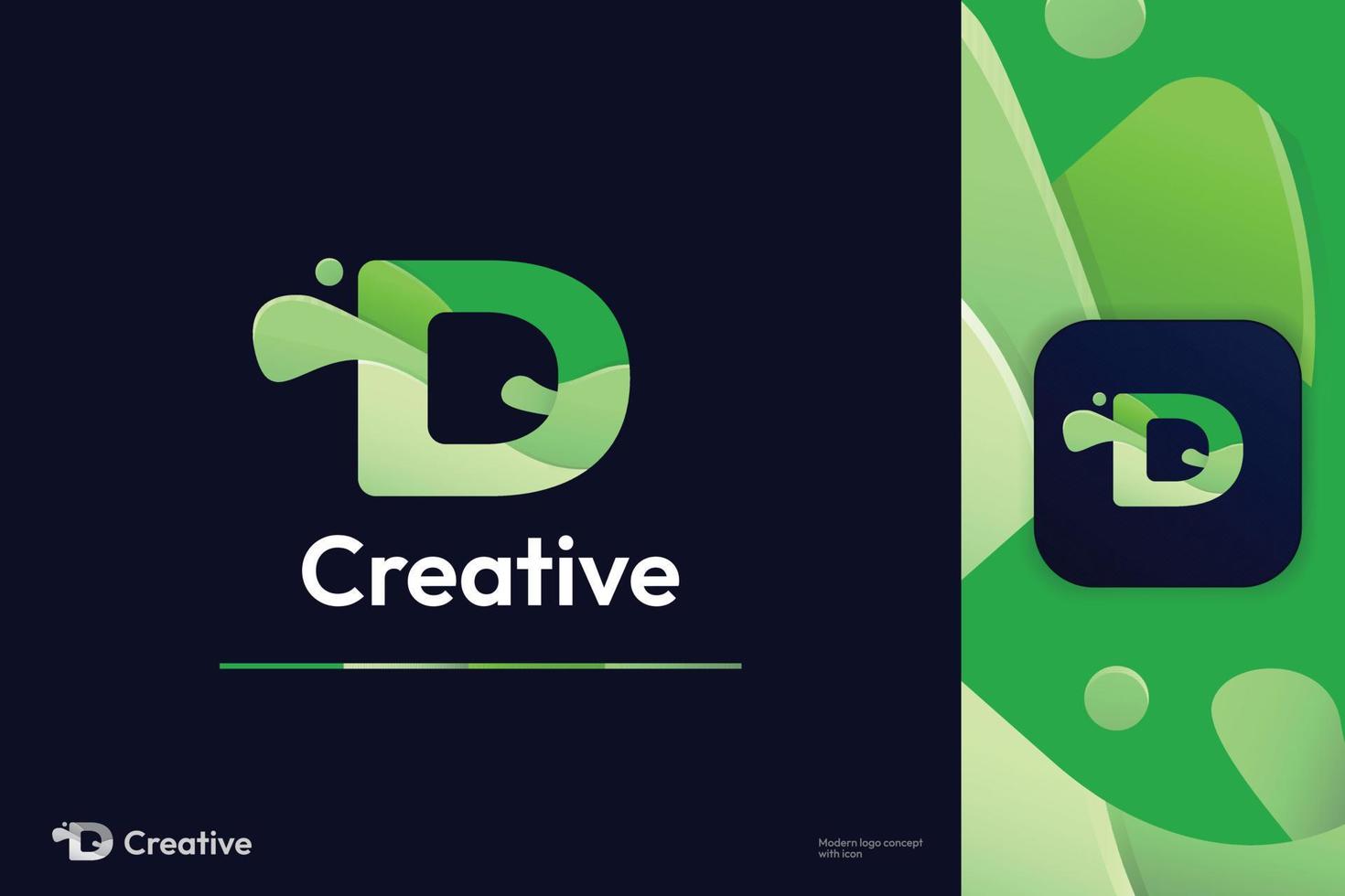 Trendy Color Letter Type Mark D Business Branding Logo Design Template vector