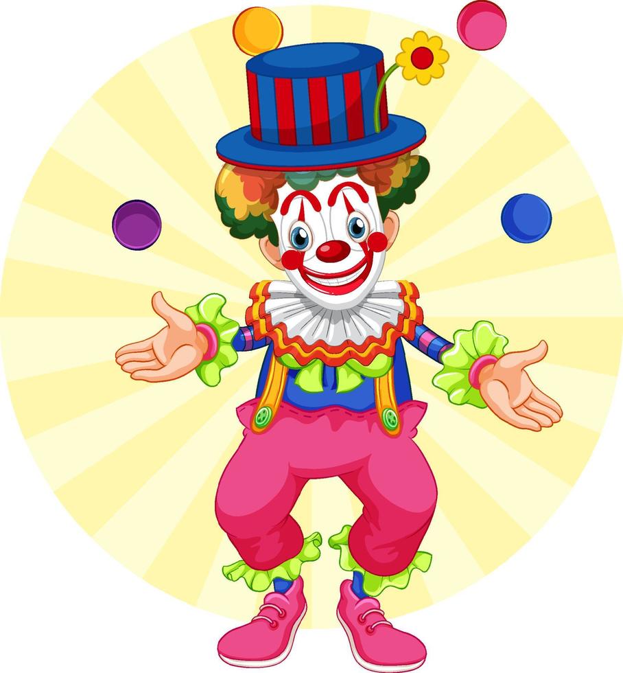 Colourful clown cartoon character vector