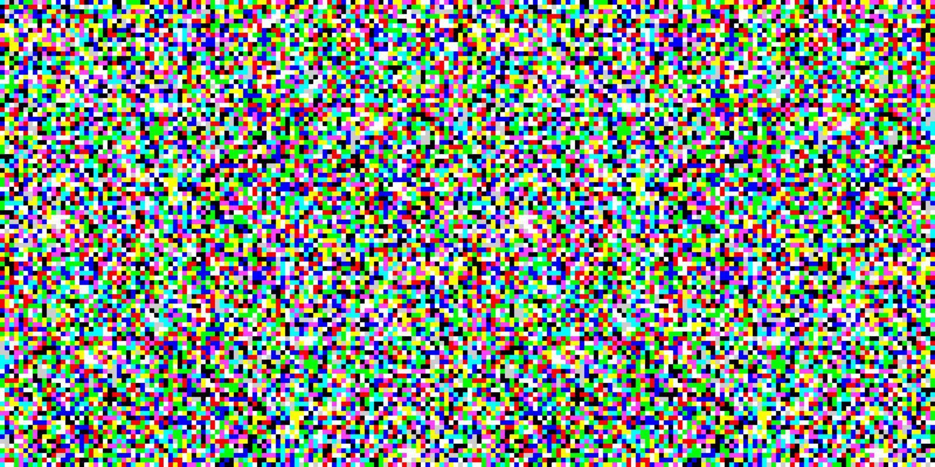 Color TV screen noise pixel glitch seamless pattern texture background vector illustration.