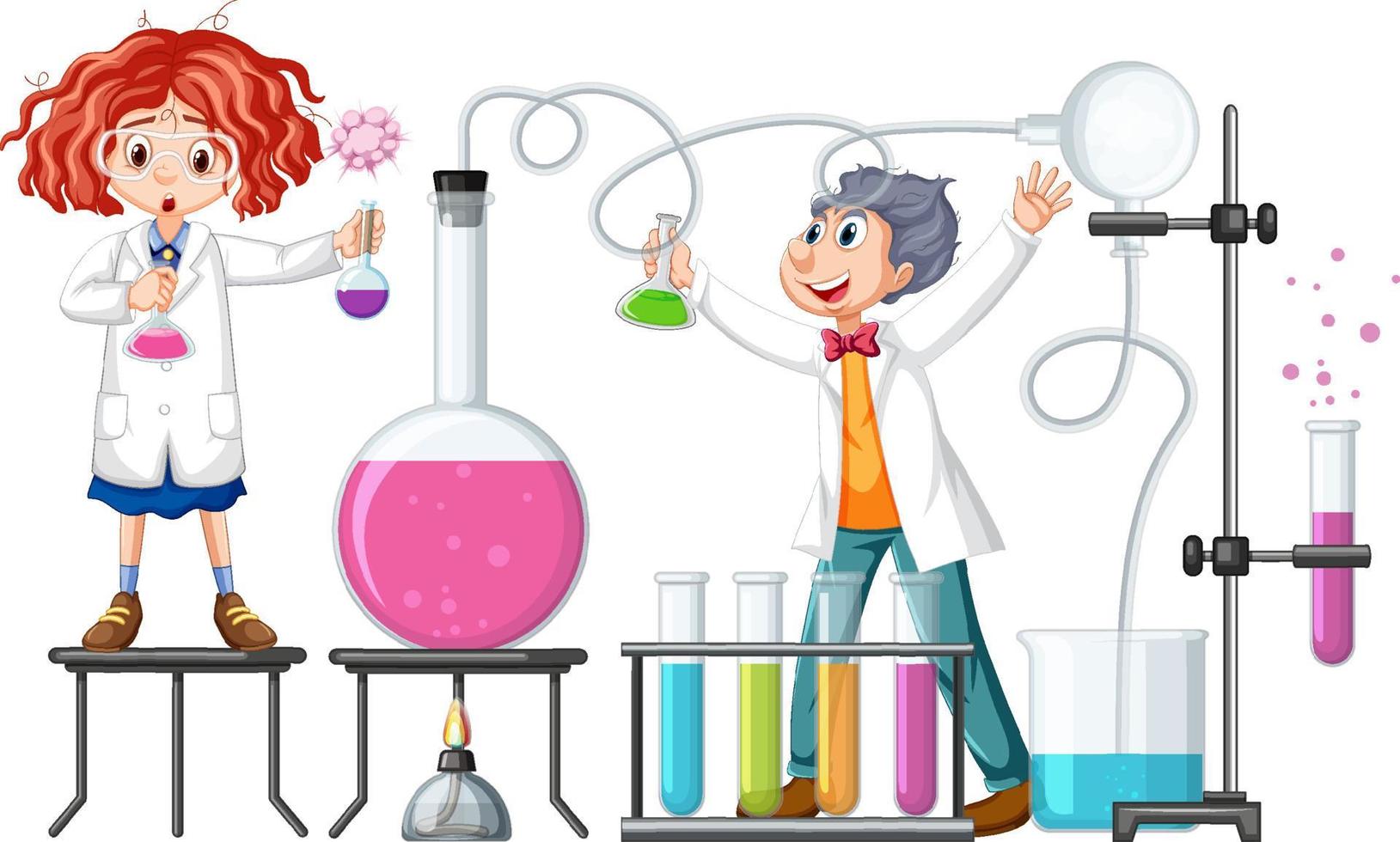 Scientist doing science experiment in the lab 7106762 Vector Art at ...