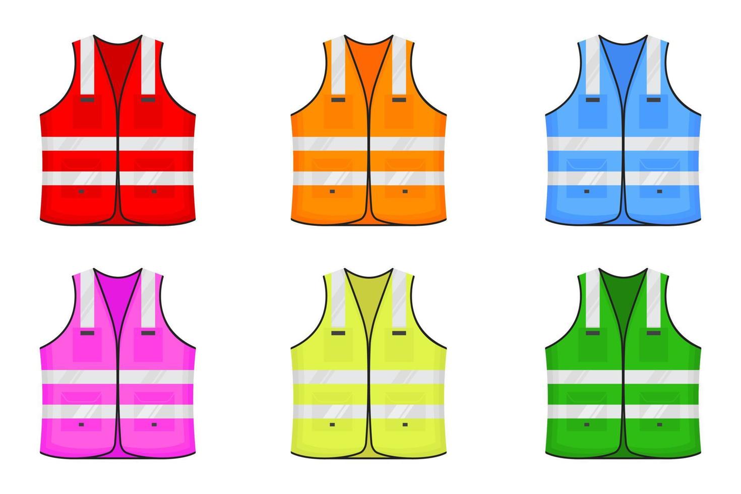 Safety reflective vest icon sign flat style design vector illustration.