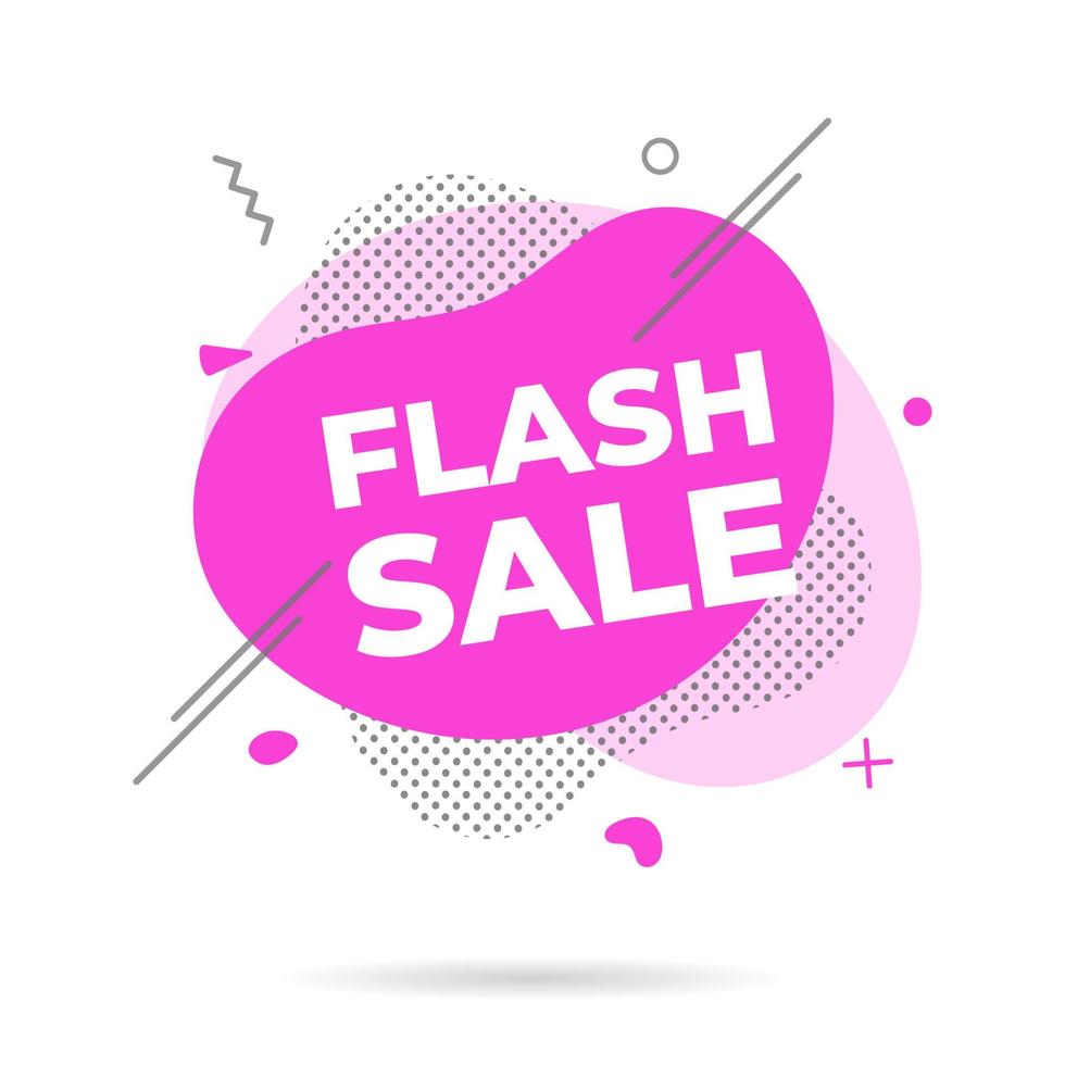 Modern liquid abstract FLASH SALE text flat style design vector