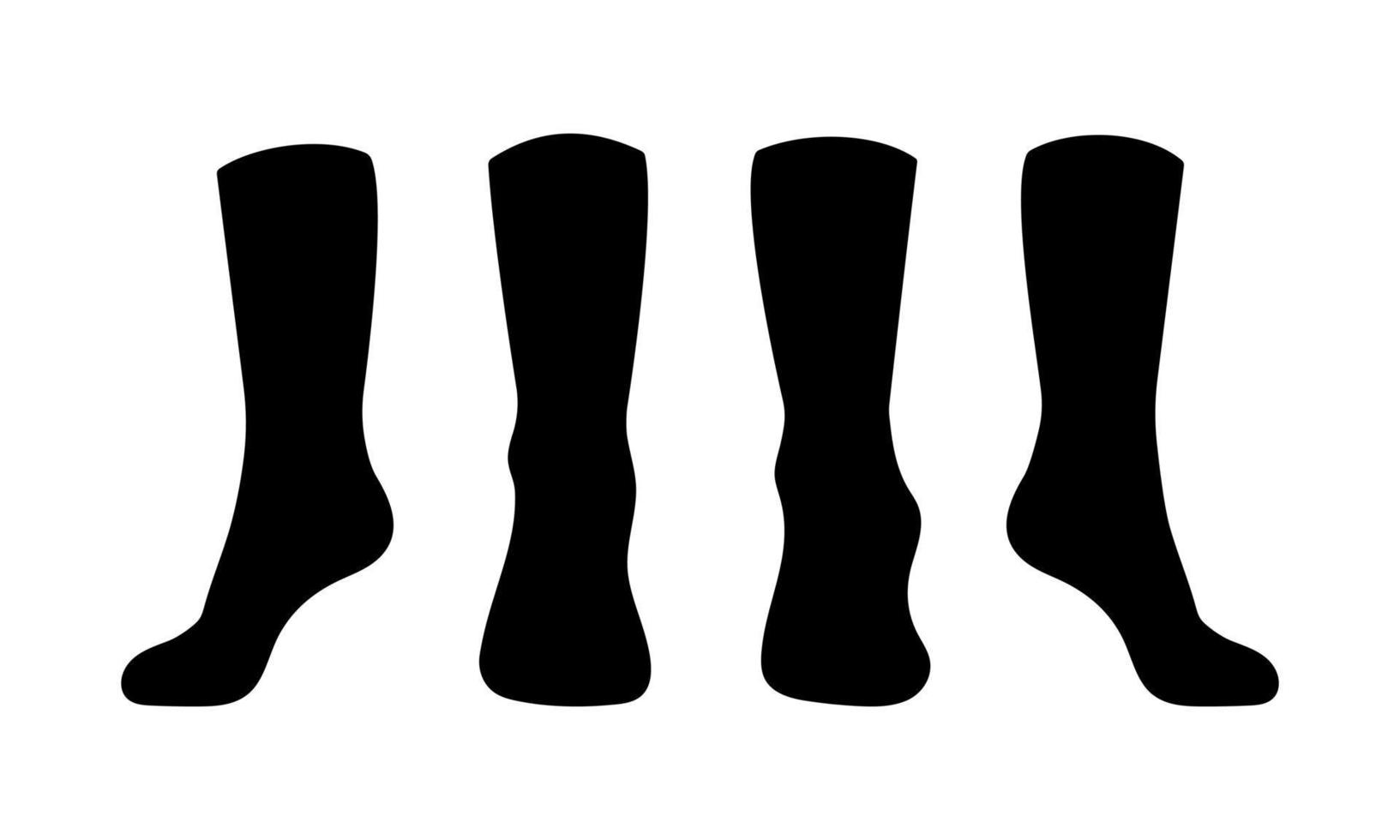 Black socks template mockup flat style design vector illustration set.