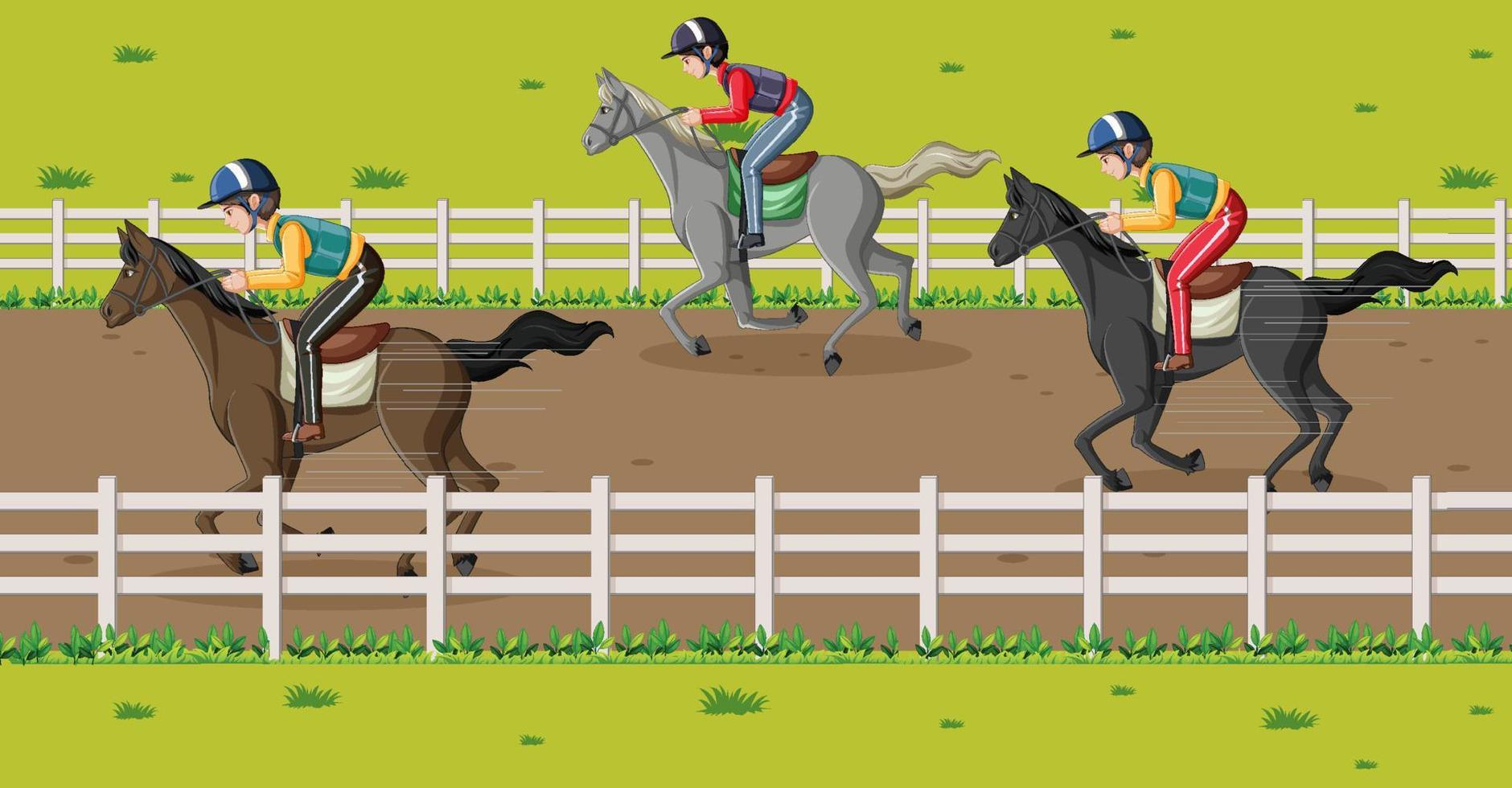 Equestrian competition cartoon scene vector