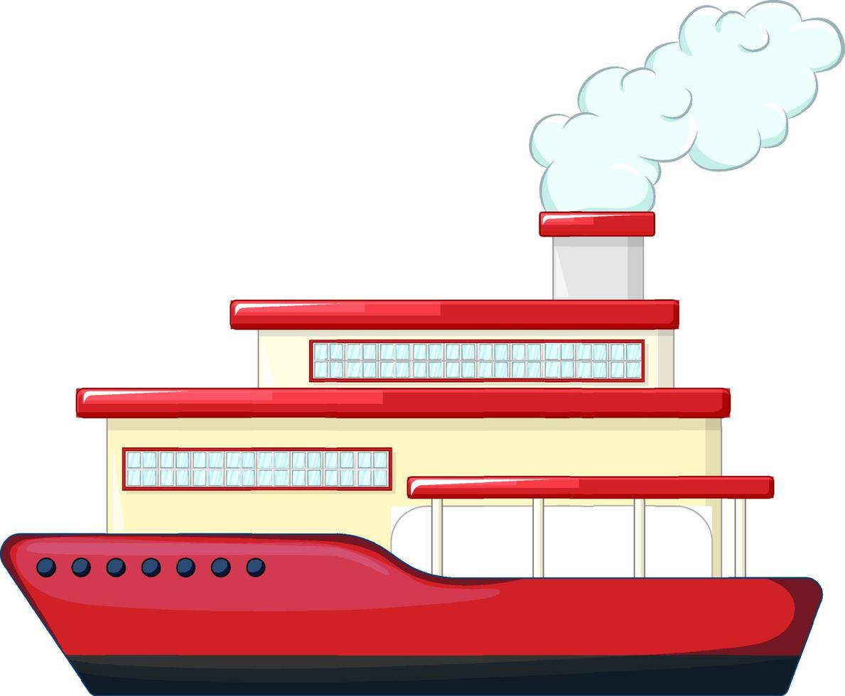 Big ship in red color vector