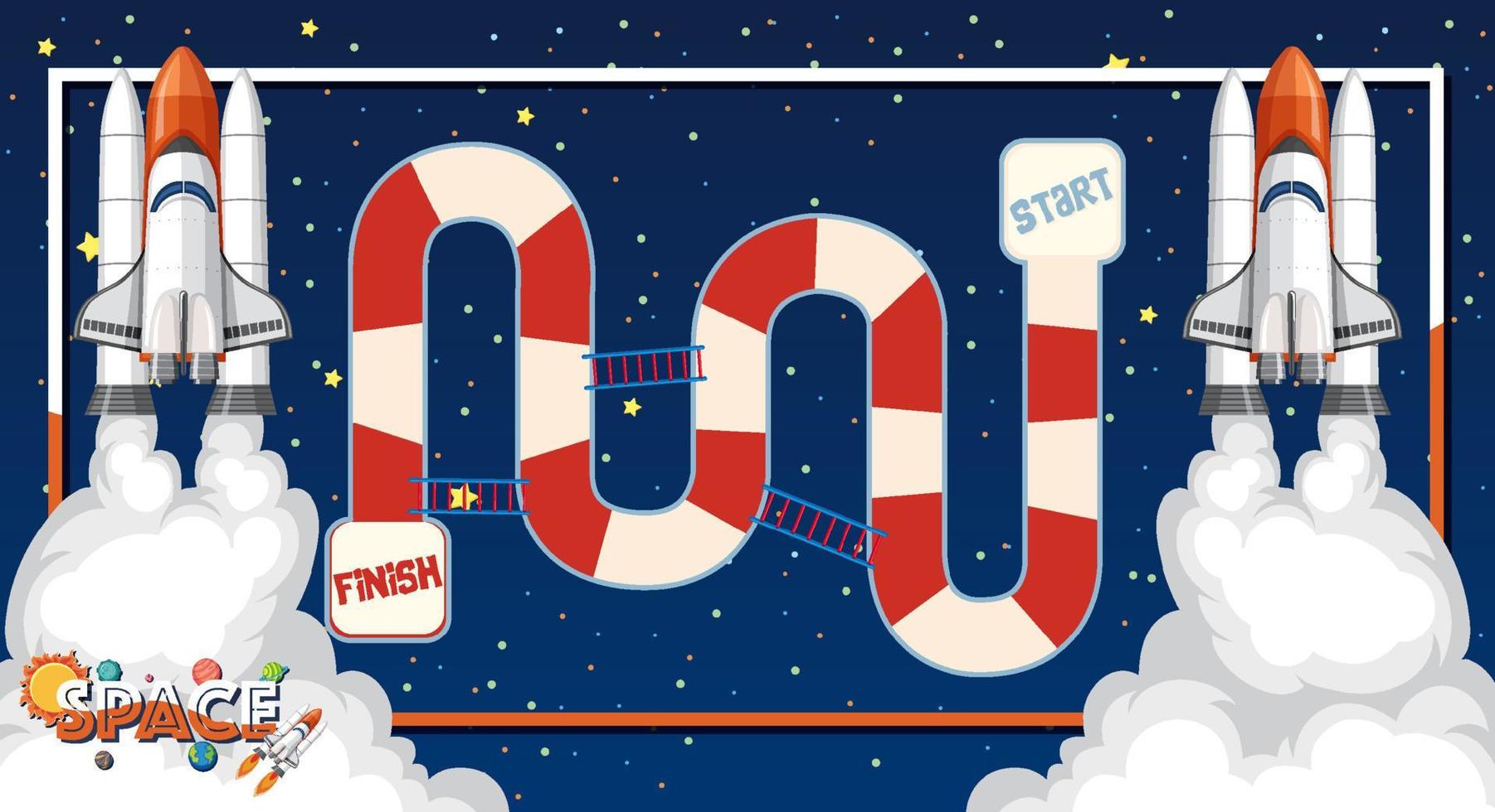 Game template with space theme background vector