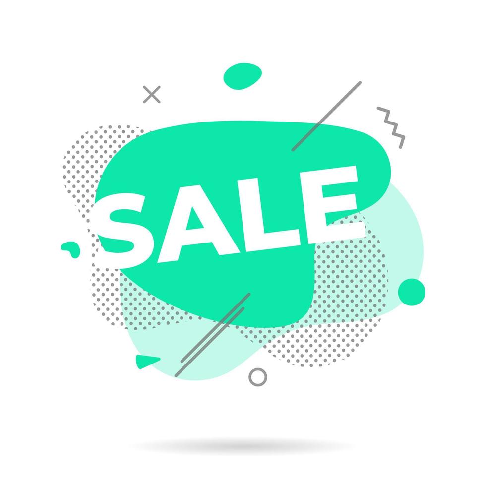 Modern liquid abstract SALE text flat style design vector