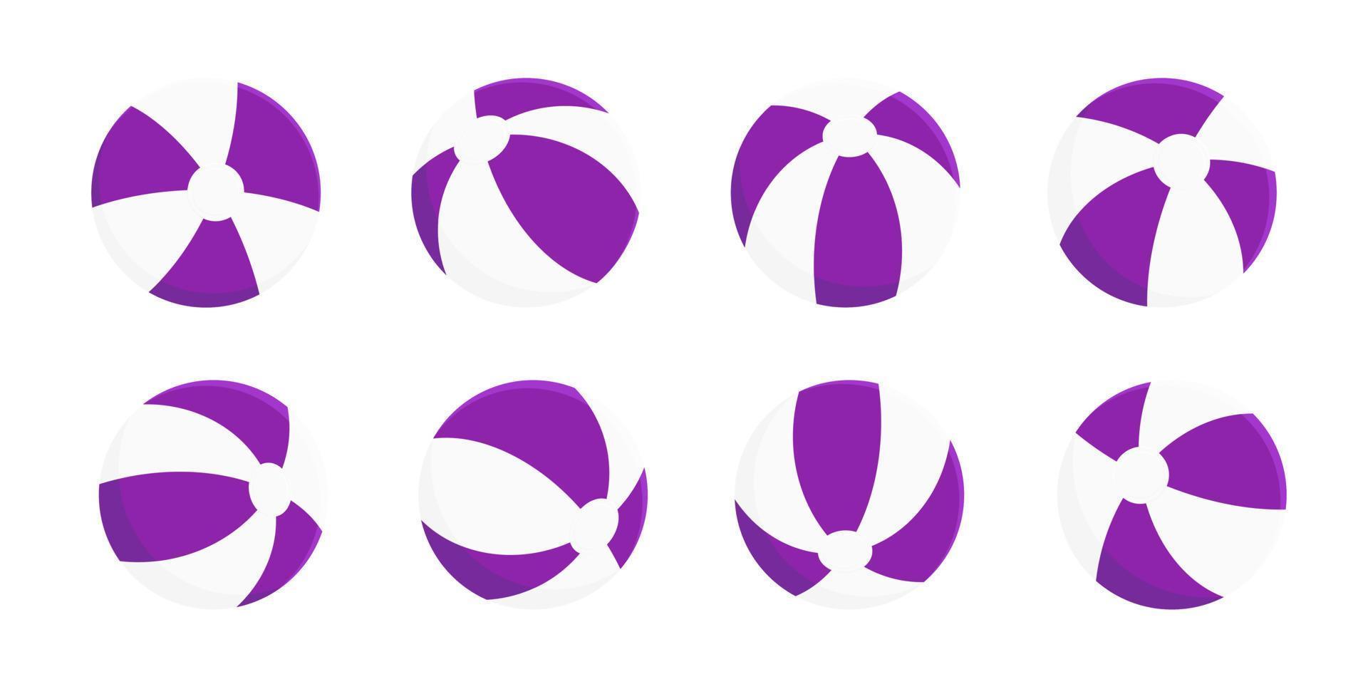 Inflatable beach ball flat style design vector illustration collection set