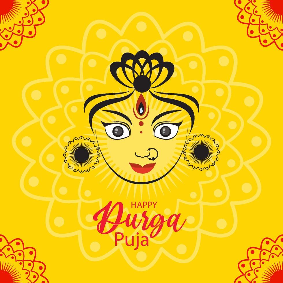 Durga Puja Indian festival banner vector