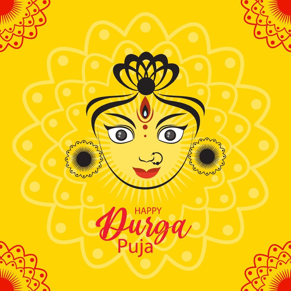 cartel del festival indio durga puja vector