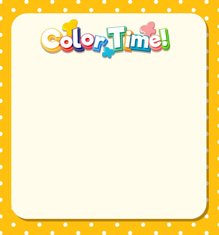 Cute blank yellow color border for worksheet vector