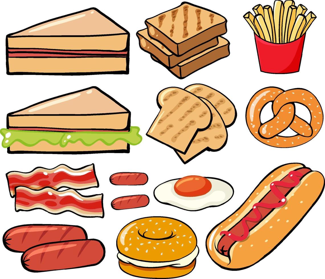 Different food for breakfast vector