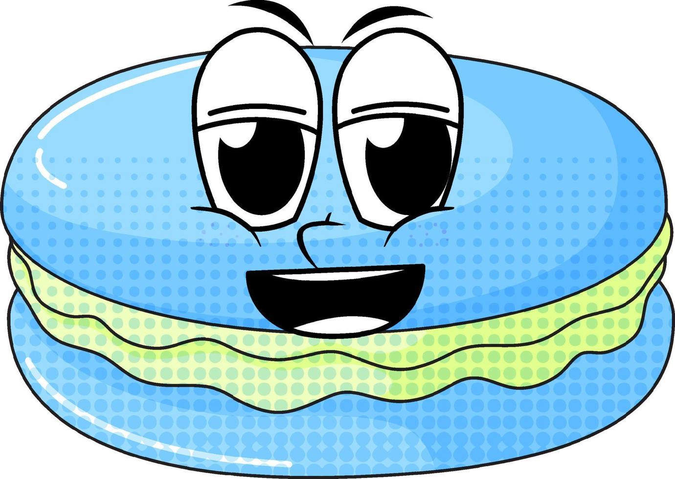Blue macaron with happy face vector