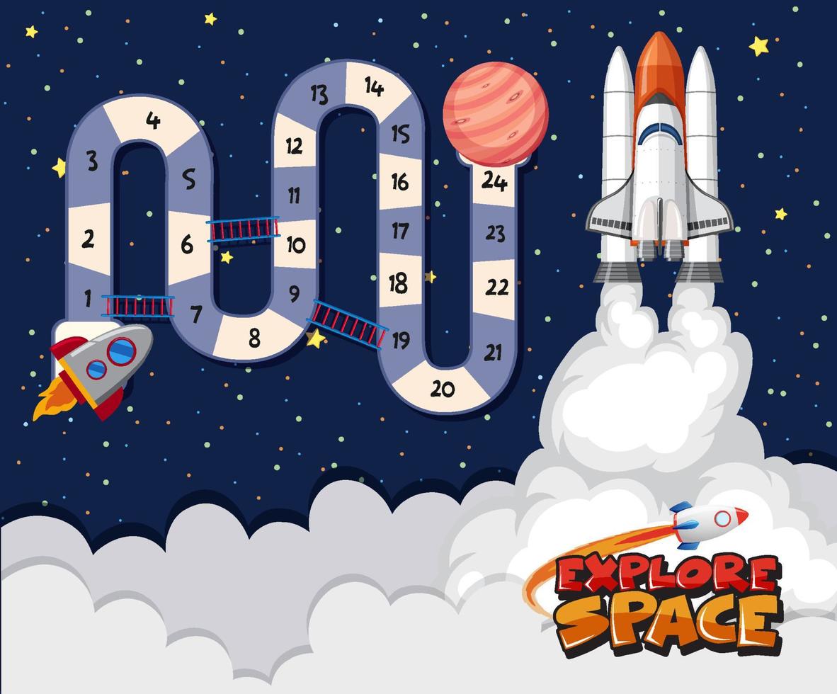 Game template with space theme background vector