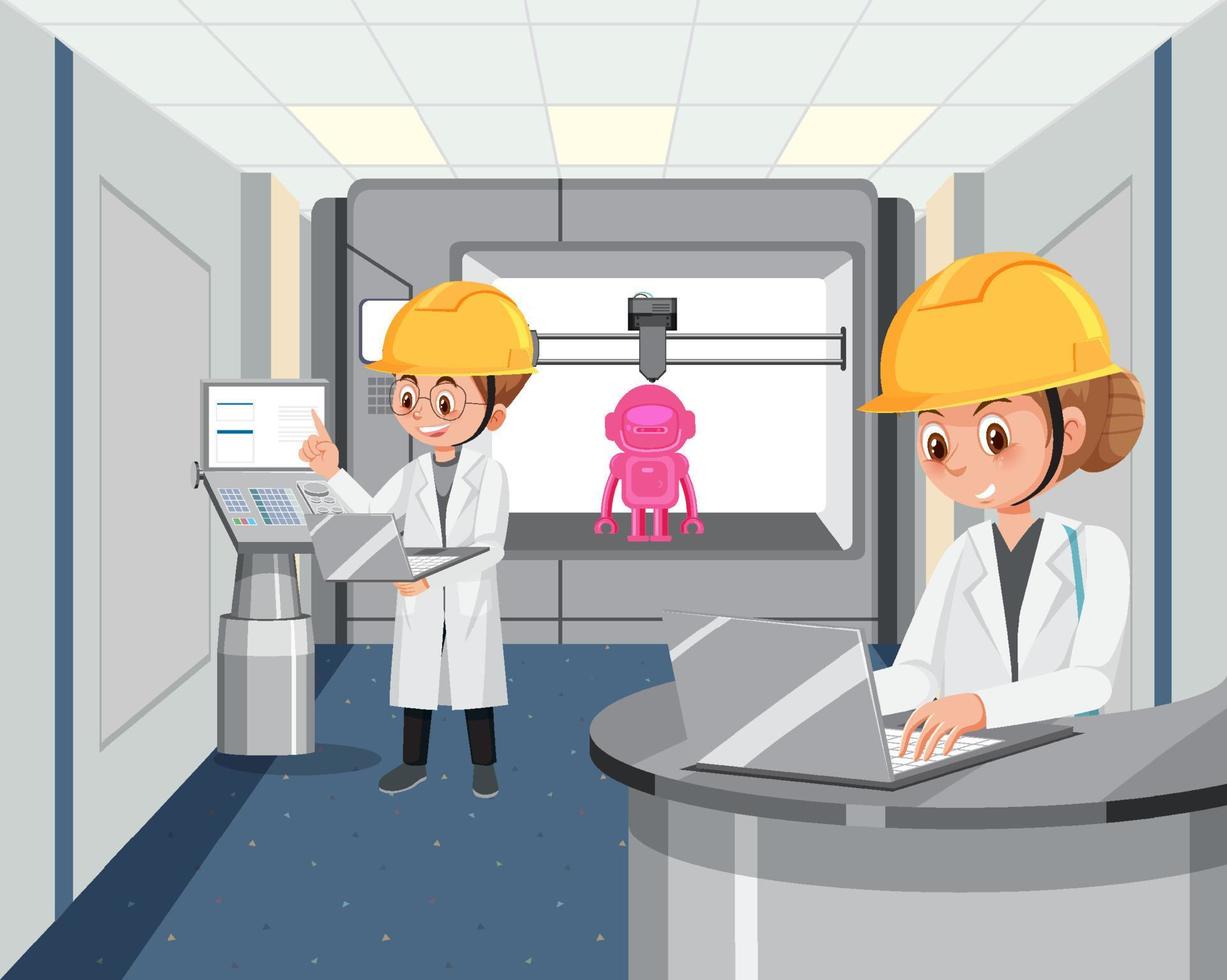 Robot automation industry concept vector