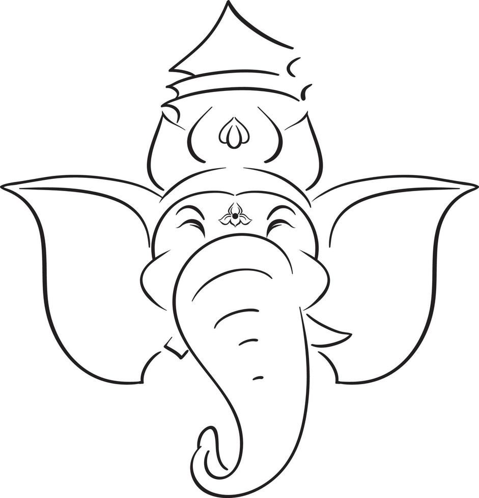 Indian elephant god on white background vector