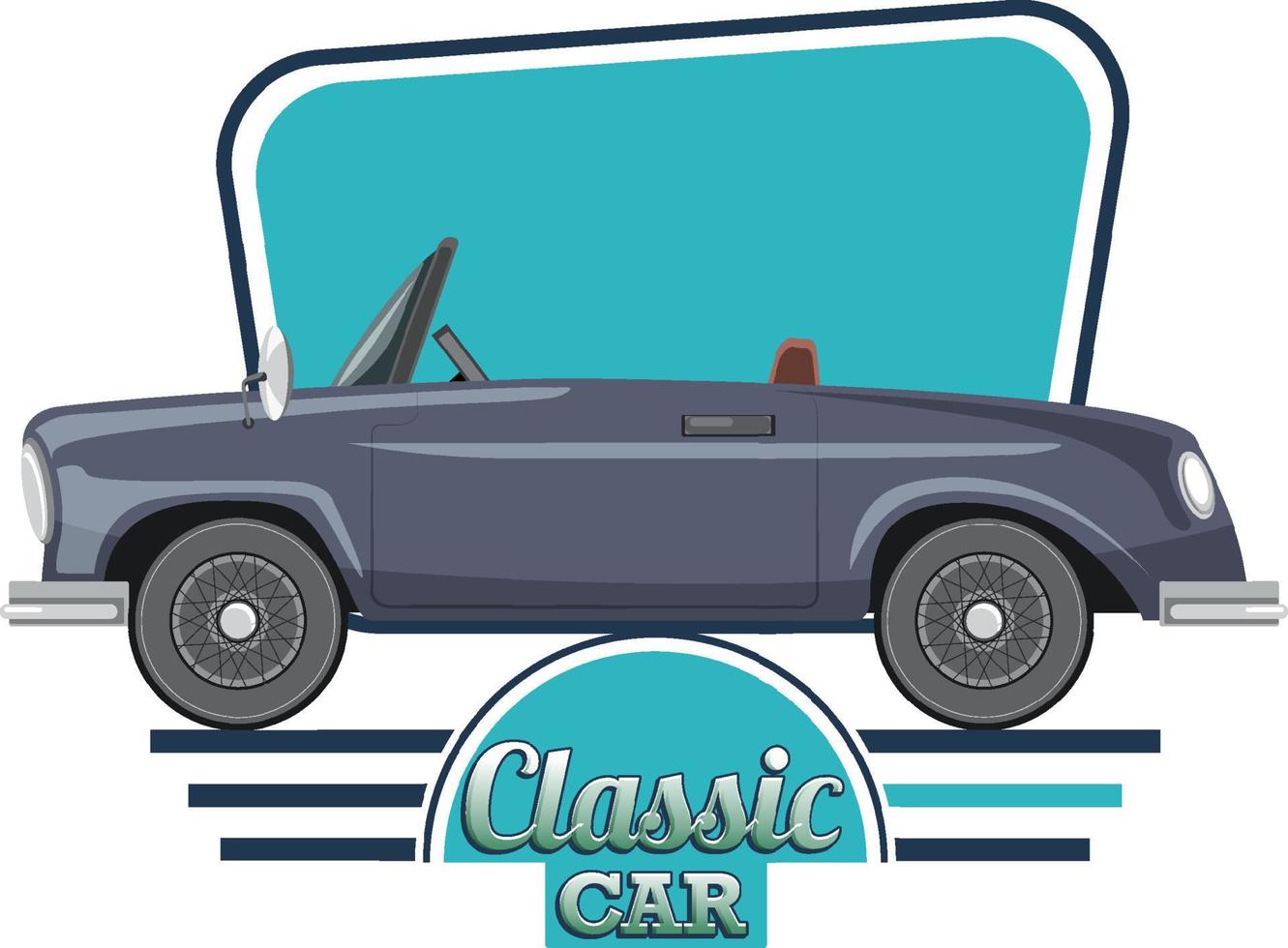 Classic car logo with classic car on white background vector