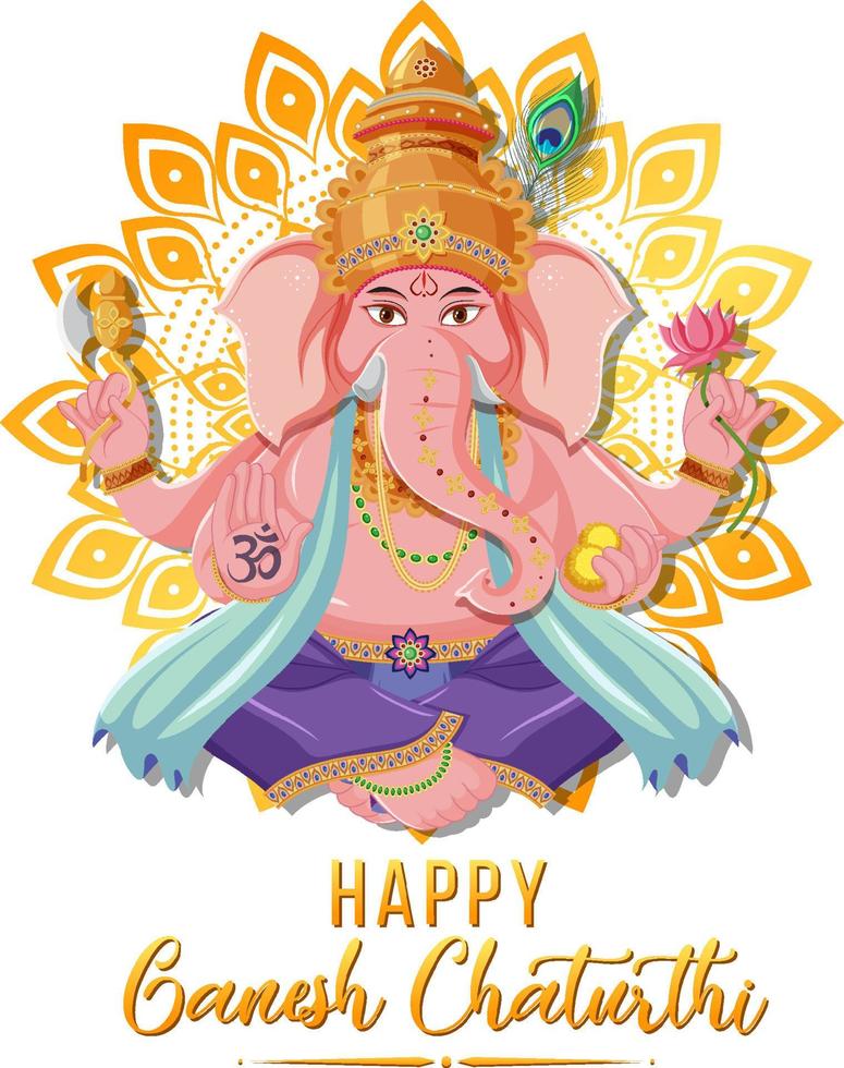 feliz ganesh chaturthi cartel vector