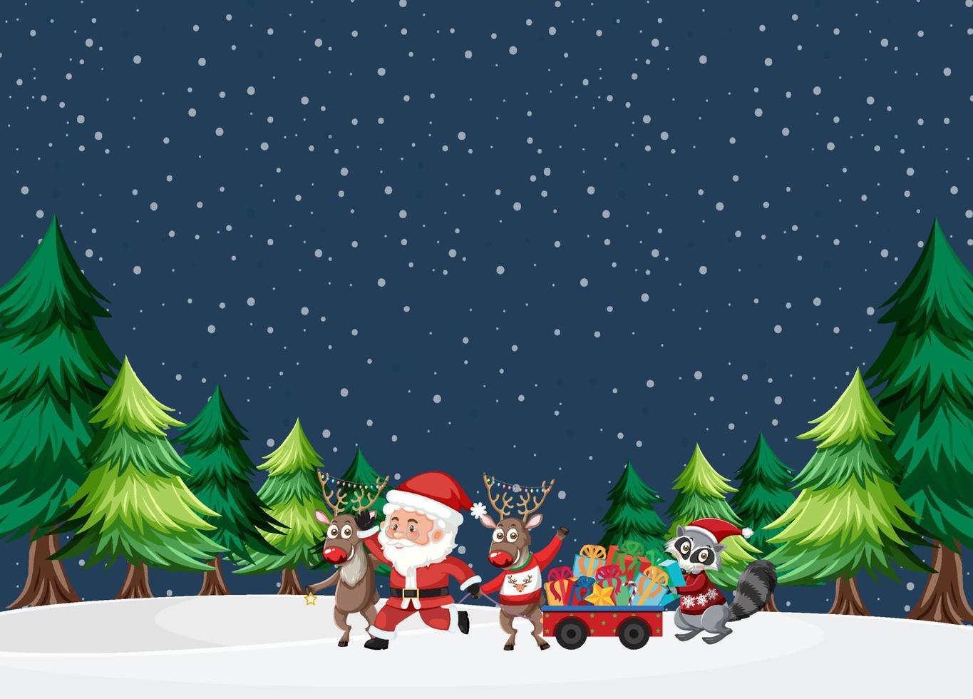 tema de navidad con santa y regalos vector