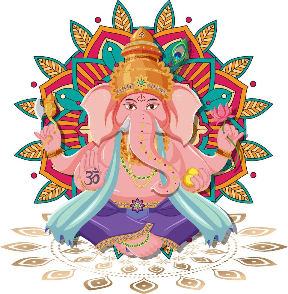 Ganesh Chaturthi cartoon on white background 7107365 Vector Art at Vecteezy