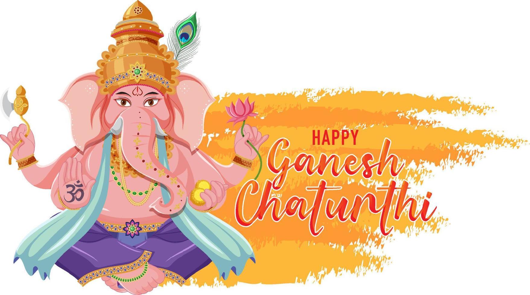 feliz ganesh chaturthi cartel vector