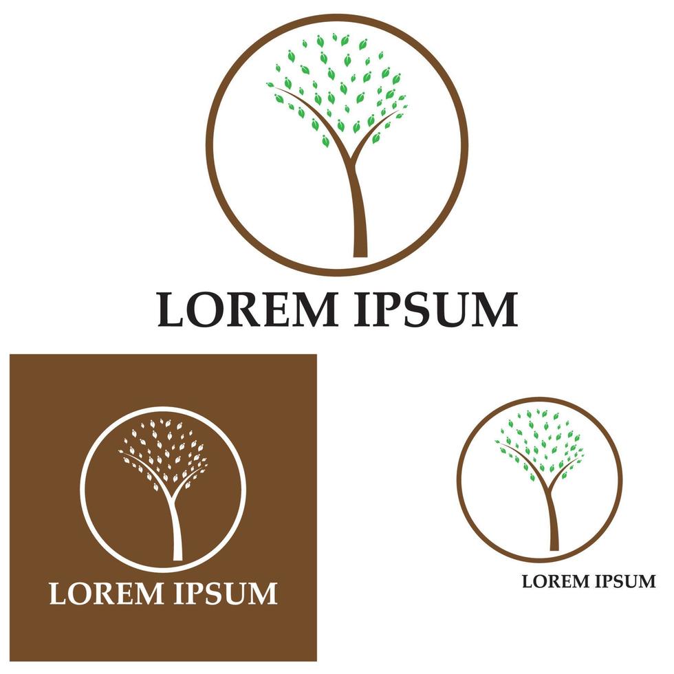 plantilla de diseño de concepto de logotipo de árbol y asta de naturaleza vector