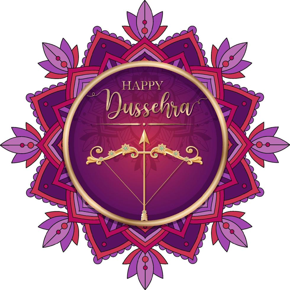 diseño del cartel del festival feliz dussehra vector