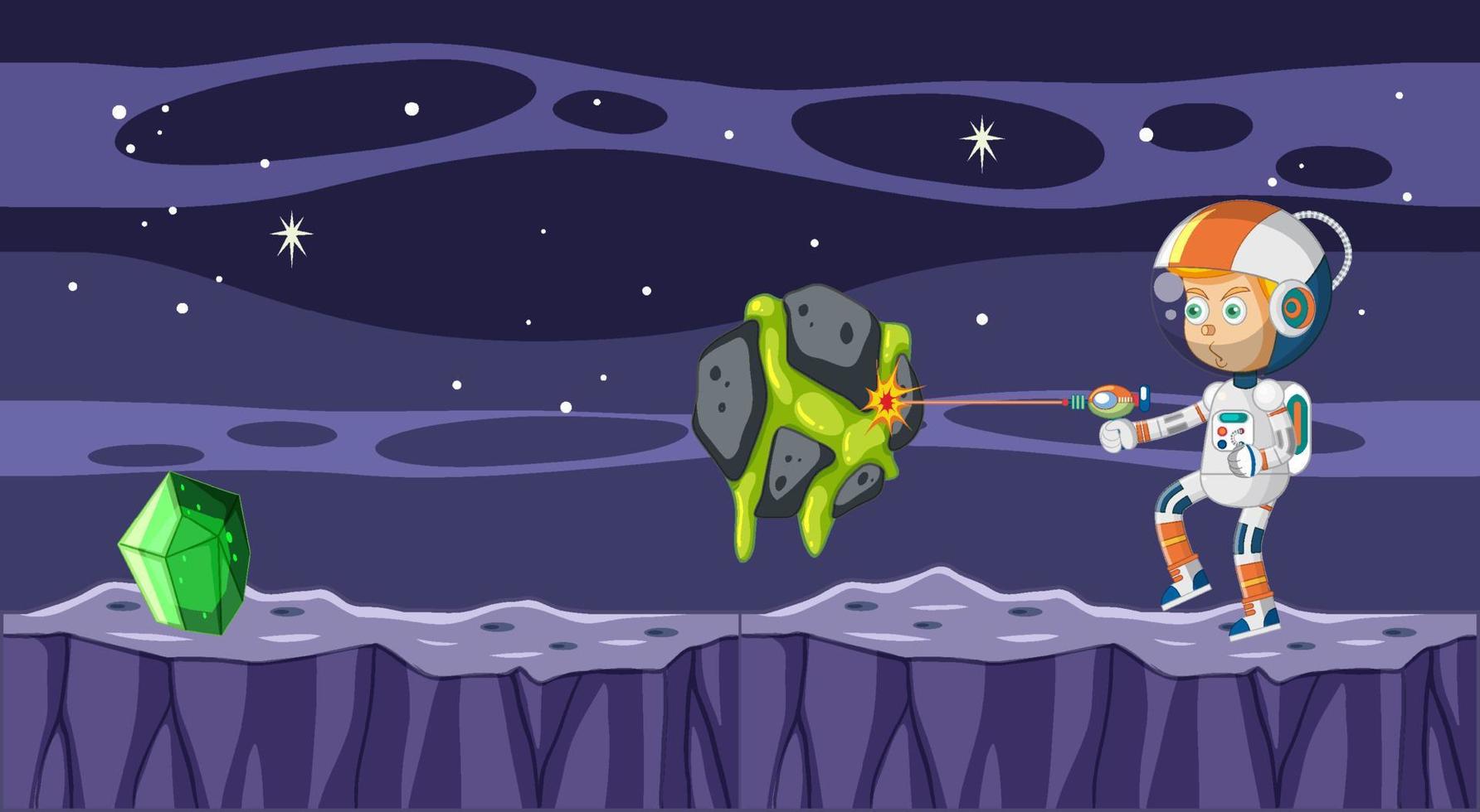 Scene with astronaut in space vector
