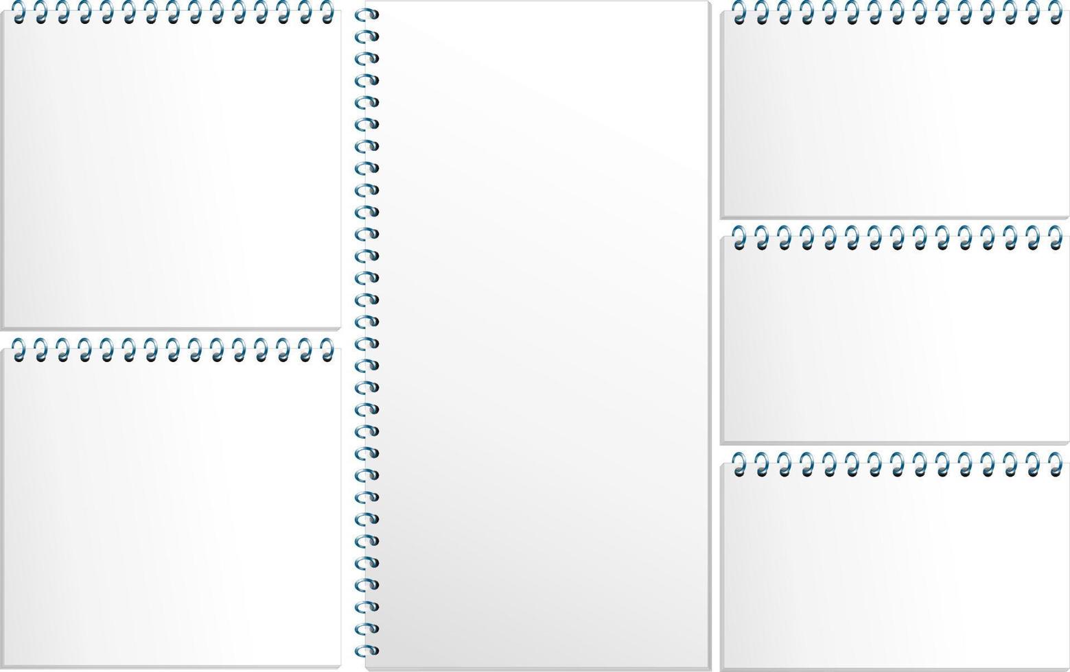 Set of black note page vector