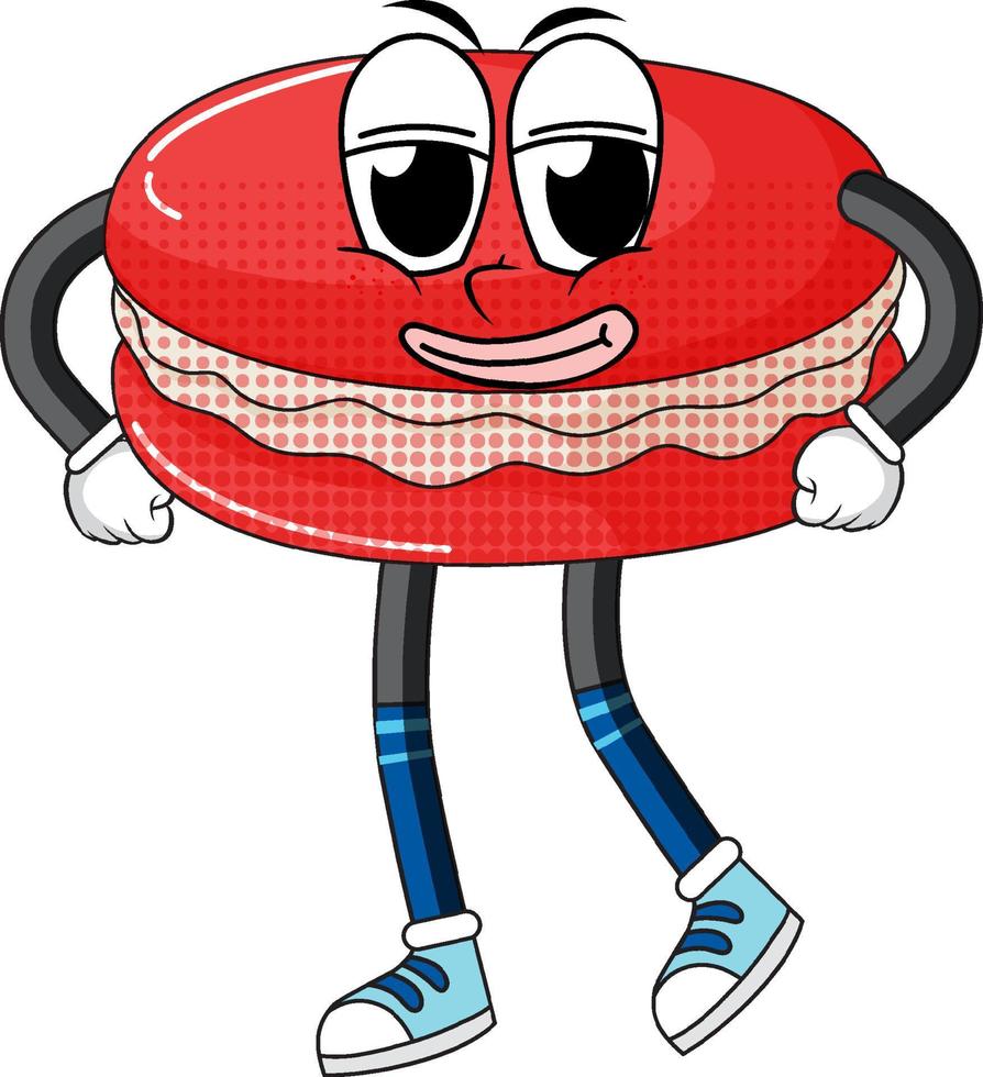 Red macaron with arms and legs vector