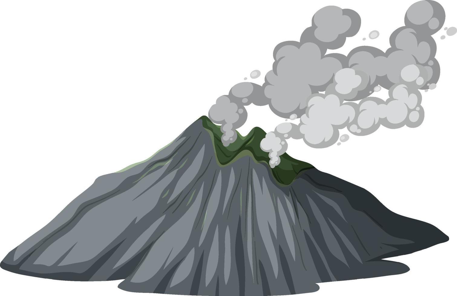 Mountain volcanic eruption isolated vector