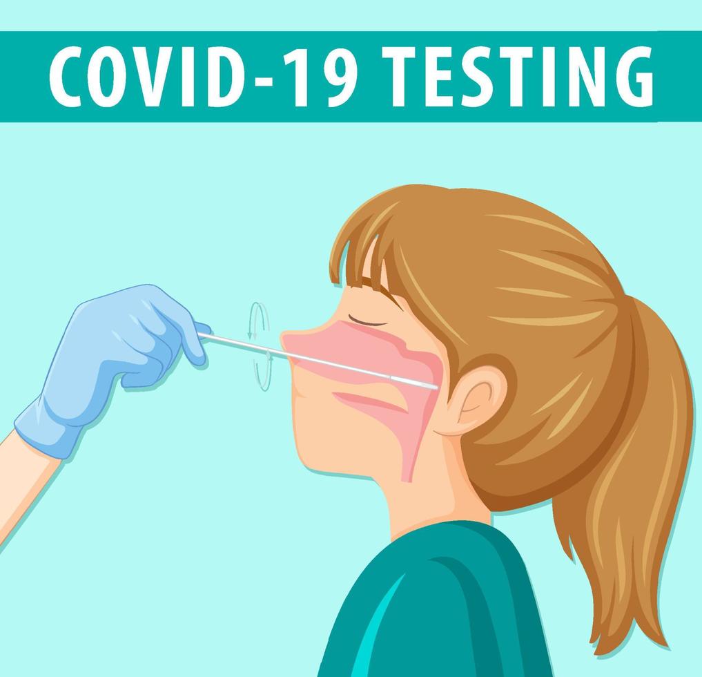 Covid 19 testing with antigen test kit vector