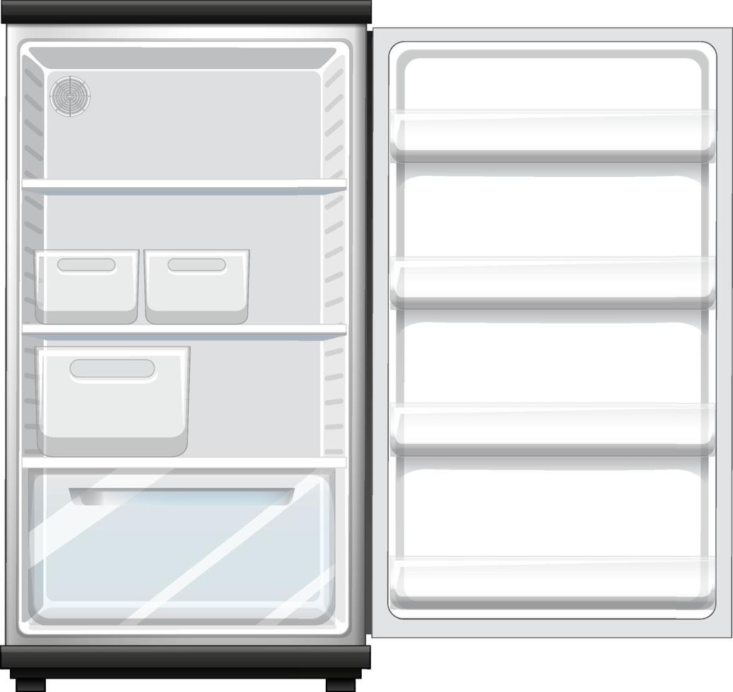 Refridgerator with opened door vector