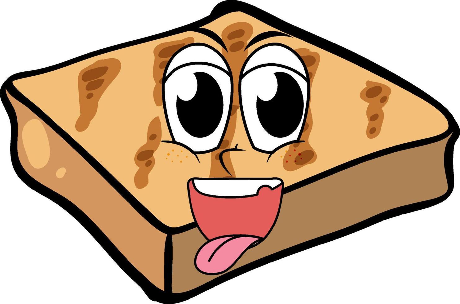 pan tostado con carita feliz vector