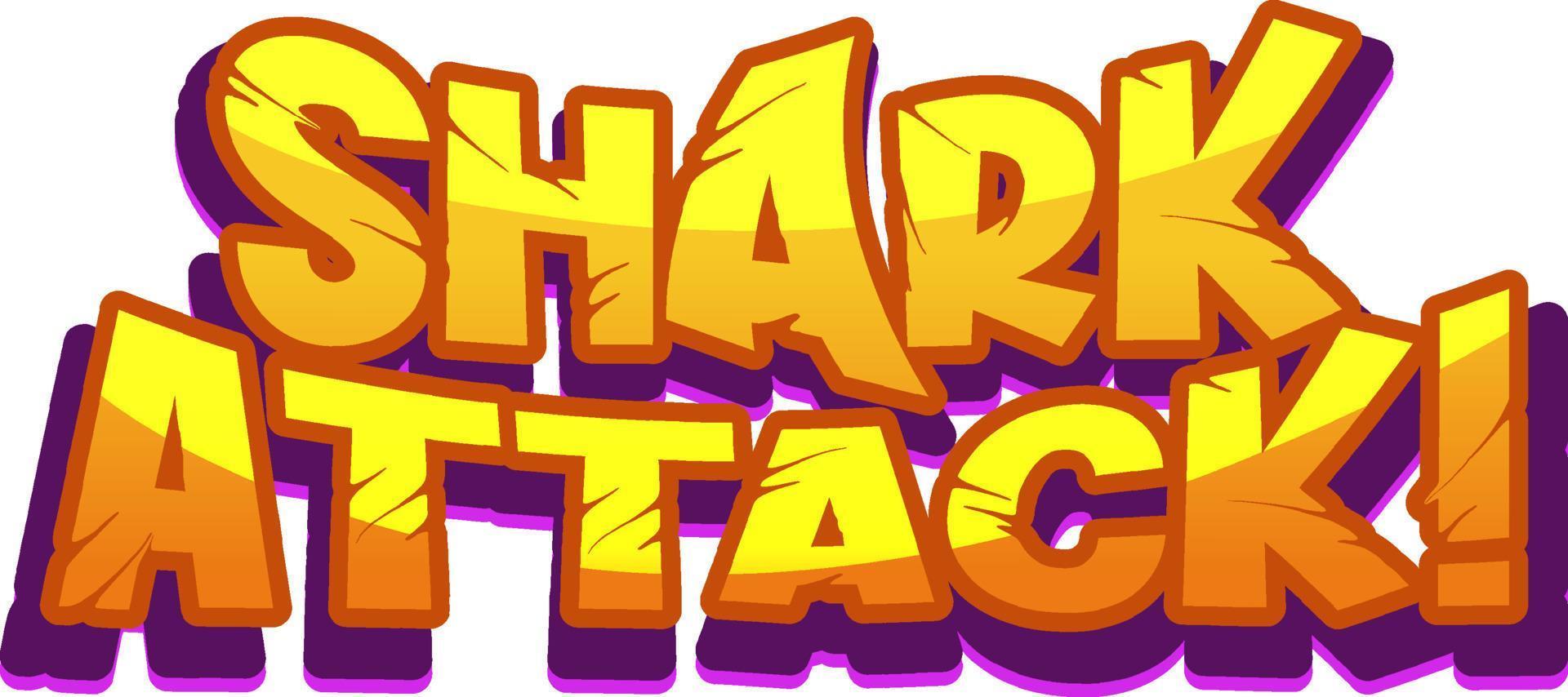 Font design for words shark attack vector