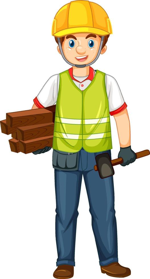 un trabajador de la construcción en uniforme vector