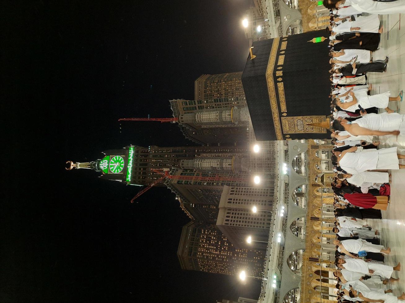 Makkah, Saudi Arabia, April 2021 - During the month of Ramadan, pilgrims from all over the world perform Tawaf around the Kaaba in the Masjid al-Haram in Makkah. photo