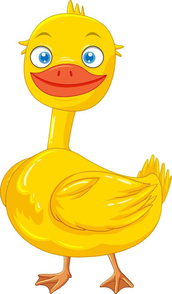 pato amarillo con cara feliz vector