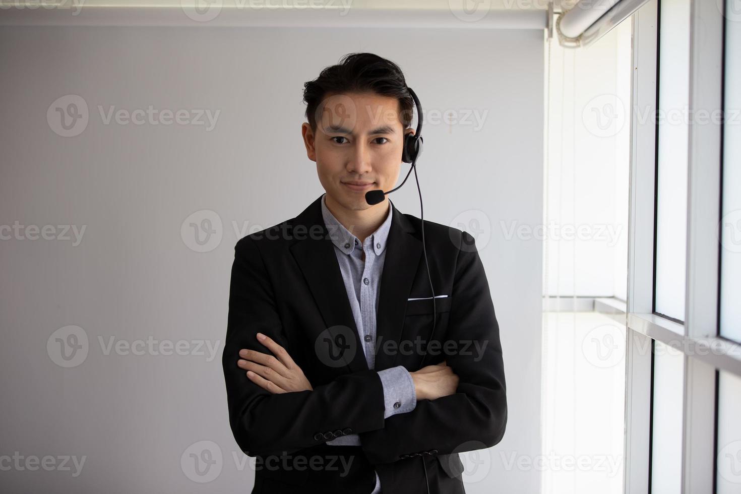 Service Team Concept. Operator or Contact Center Sale in Office, Information People Call Center, Quality Professional Team Sales Support Office. Environment Workplace Representative Company. photo