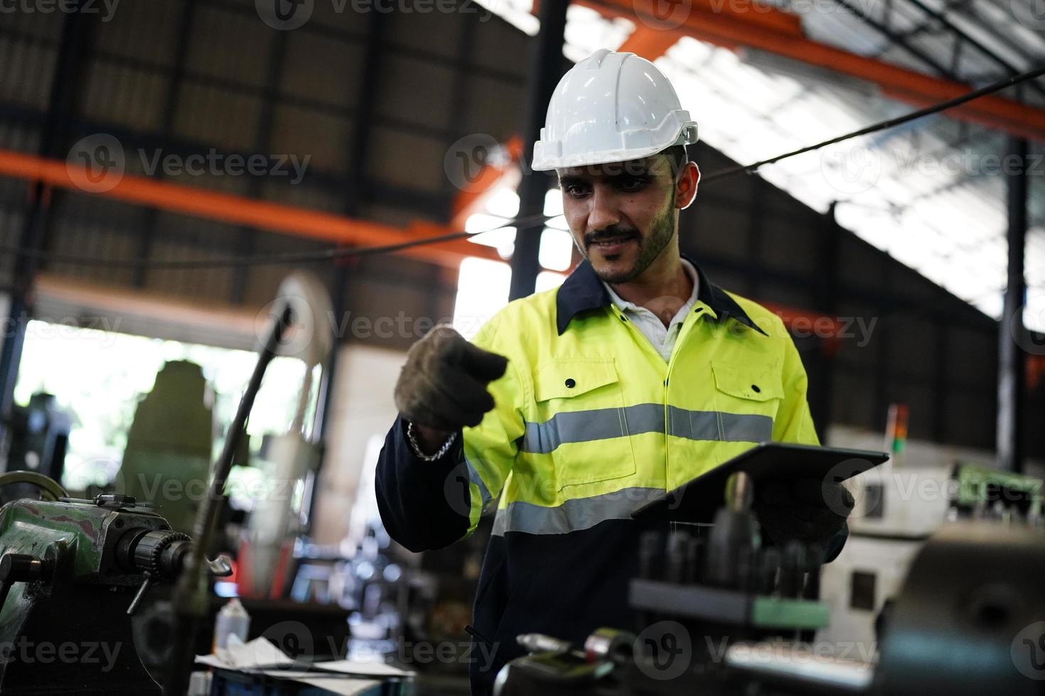 Professional men engineer worker skills quality, maintenance, training industry factory worker , warehouse Workshop for factory operators, mechanical engineering team production. photo