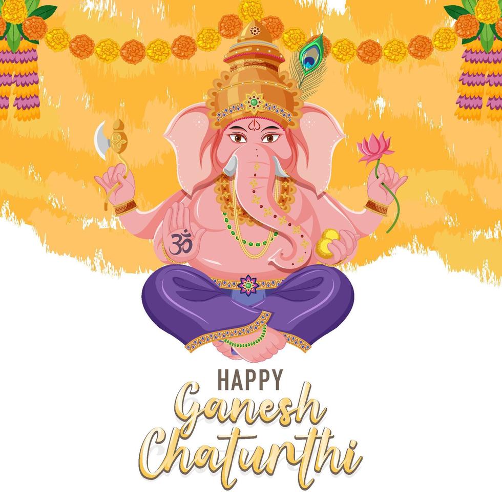 Happy Ganesh Chaturthi Poster vector