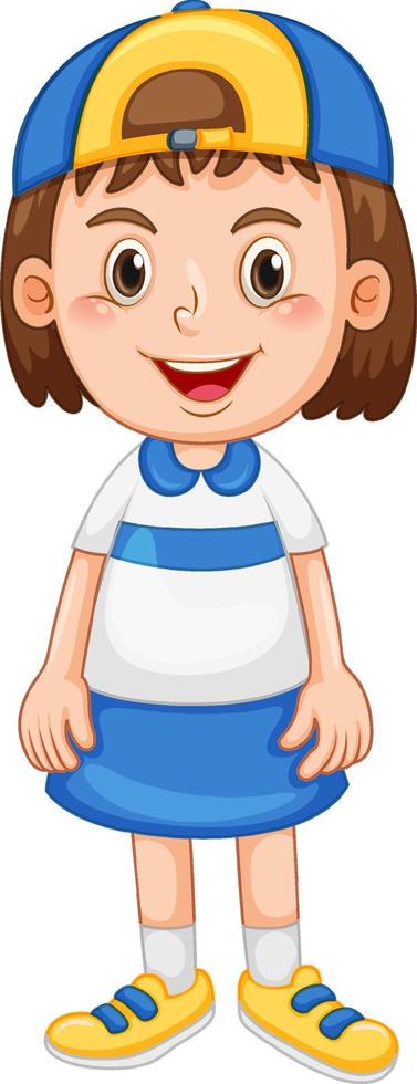 Little girl in blue skirt vector